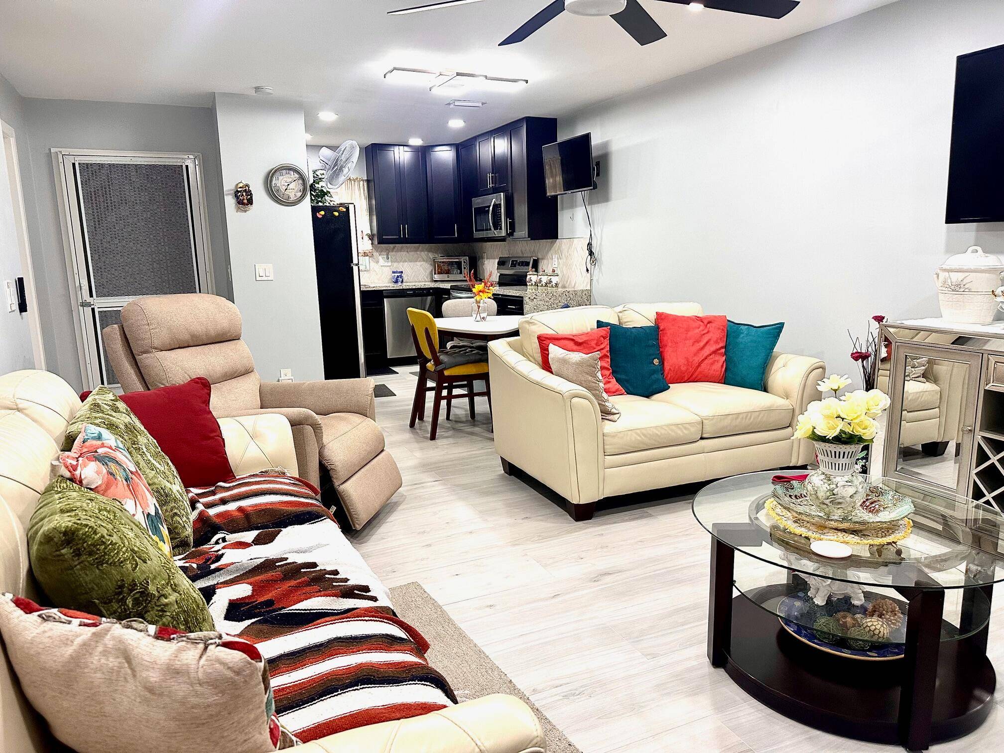 This stunning unit boasts an updated kitchen complete with stainless steel appliances.