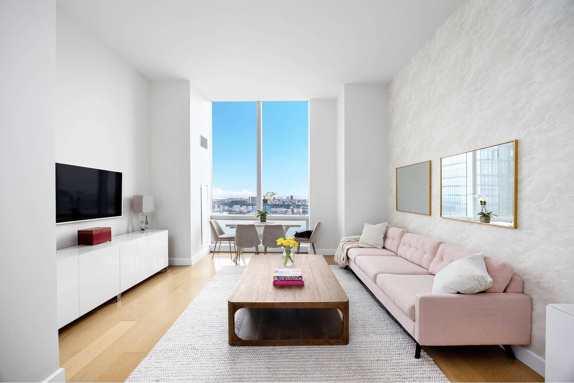 OPEN HOUSES BY APPOINTMENT ONLY VIEW VIDEO FOR MORE INFORMATION GREAT HUDSON YARDS DEAL Every room of this beautiful home offers sweeping views of the river and soaring eleven ft ...