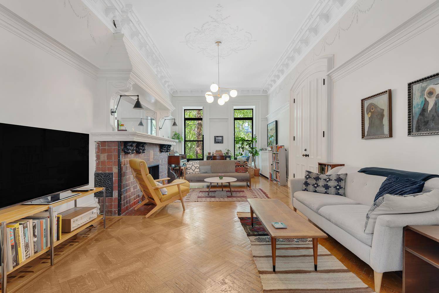 Magnificent lower duplex in prime Clinton Hill townhouse, situated on a desirable tree lined street in one of Brooklyn's most sought after neighborhoods.
