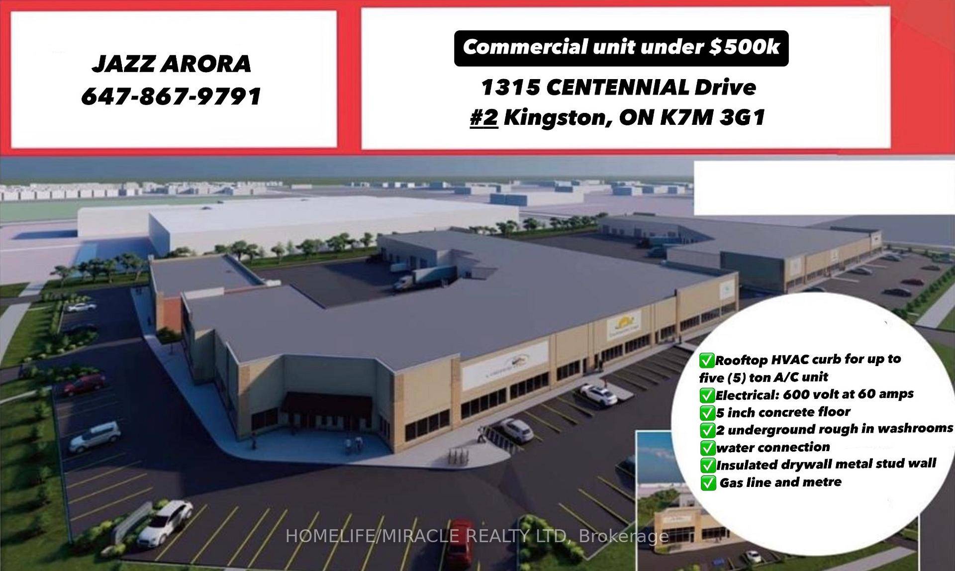 13ft Clear Ceiling And Abundant Natural Light With Extra Windows As Its A Corner Unit, Featuring A Man Door At The Back.