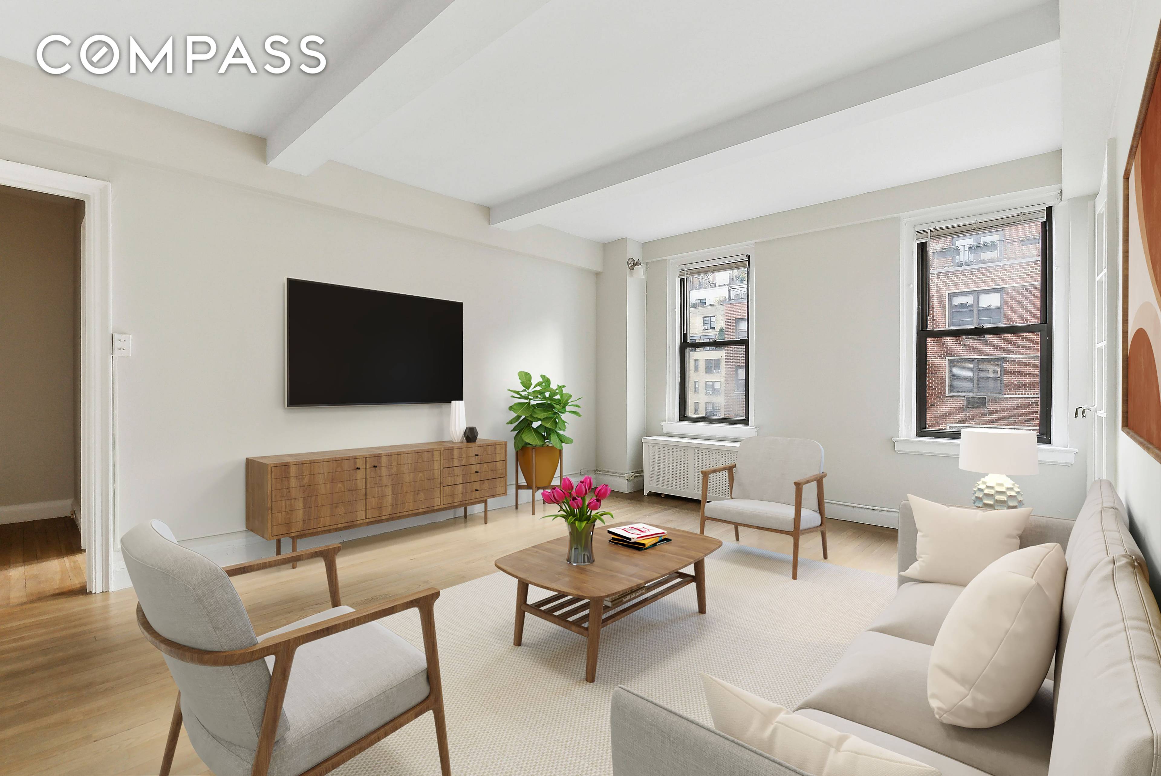 Rarely Available Coveted Top Floor Apartment Perched on the upper corner of the building, this south facing sun filled jewel offers views, and is flooded with light year round.