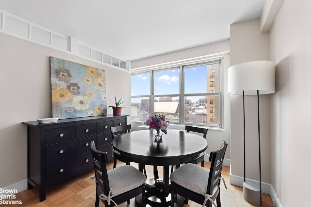 Spacious, Sunny Junior 1 with a South facing living dining area is adorned with hardwood floors throughout.