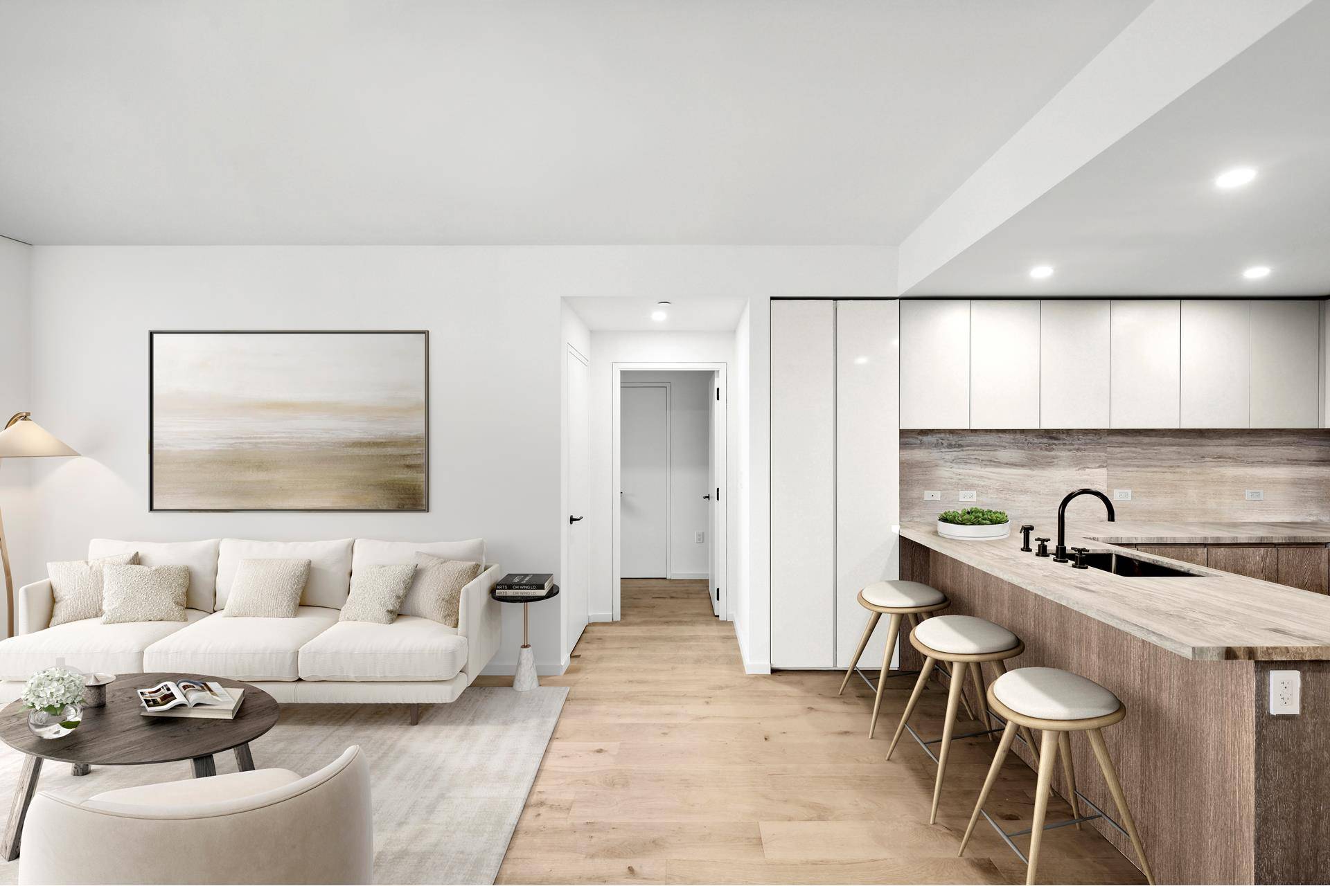 Presenting residence 2B a 975 SF 1 bedroom 2 bathroom residence designed by TalliTien.