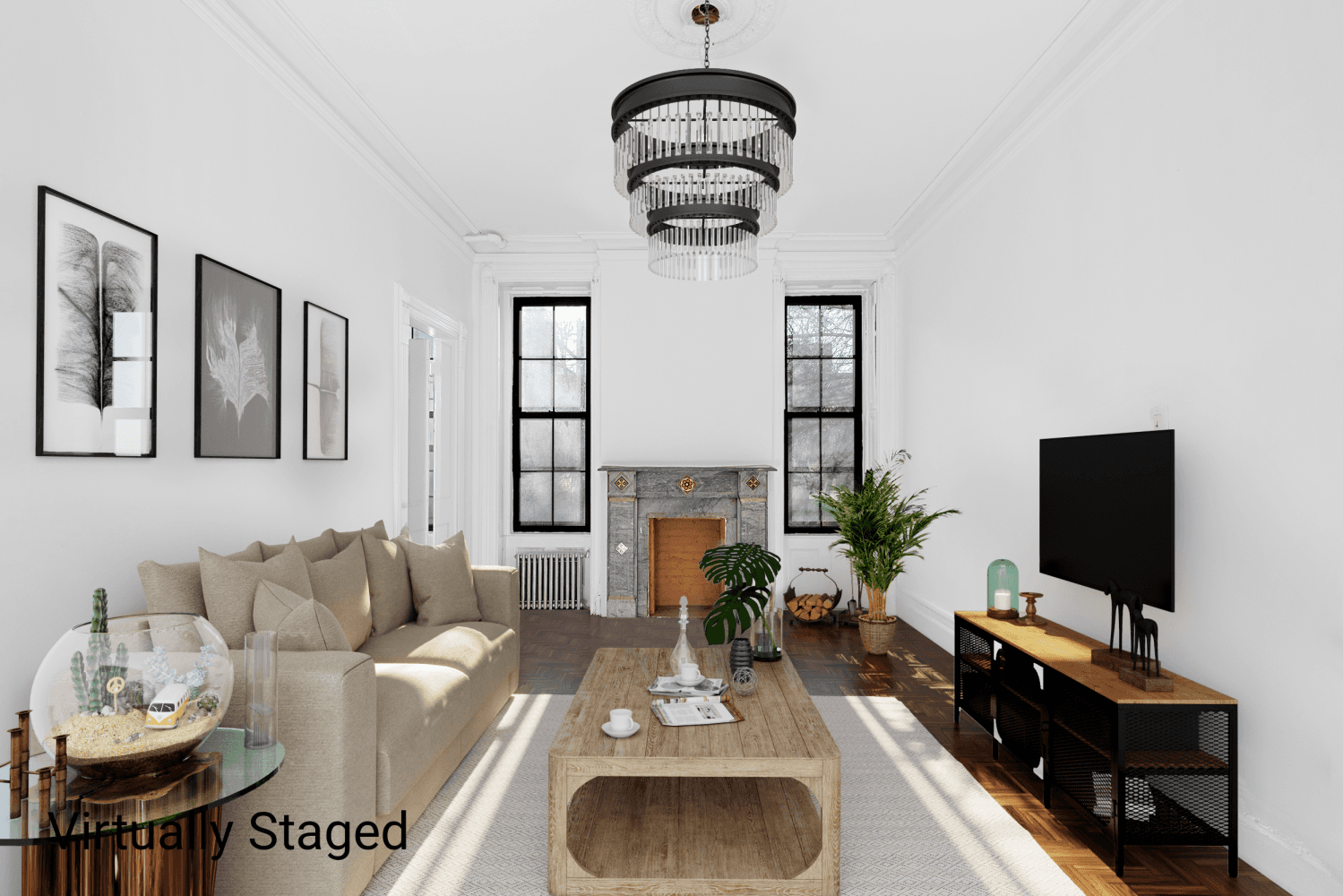 Create an incredible space in this South facing 2 bedroom with all day light, almost 10ft ceilings, and gorgeous pre war details.