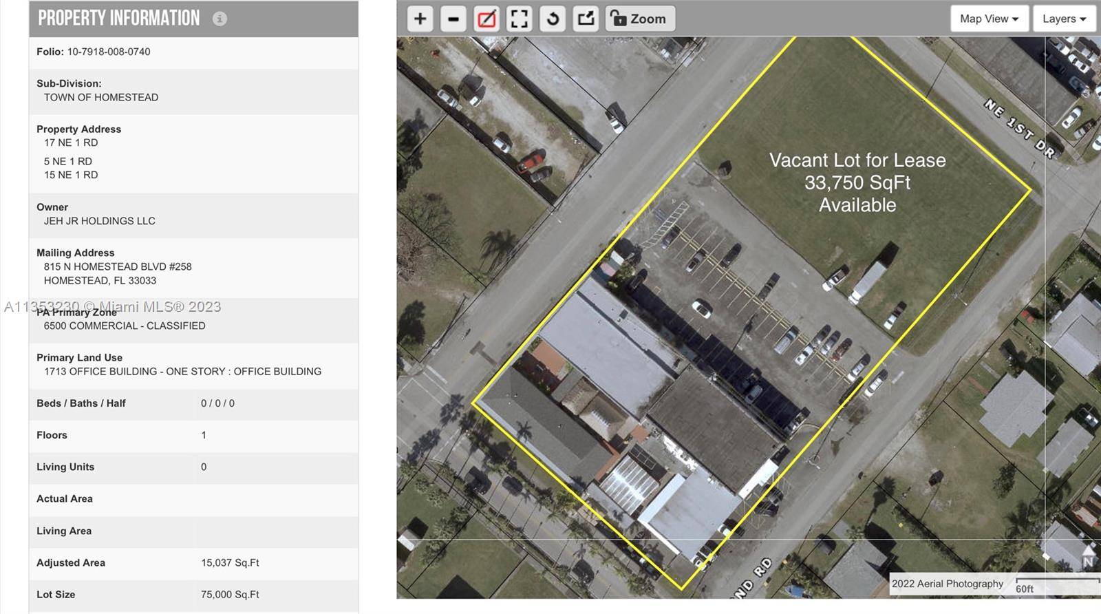 33, 750 Vacant lot for LEASE, GOOD LOCATION !