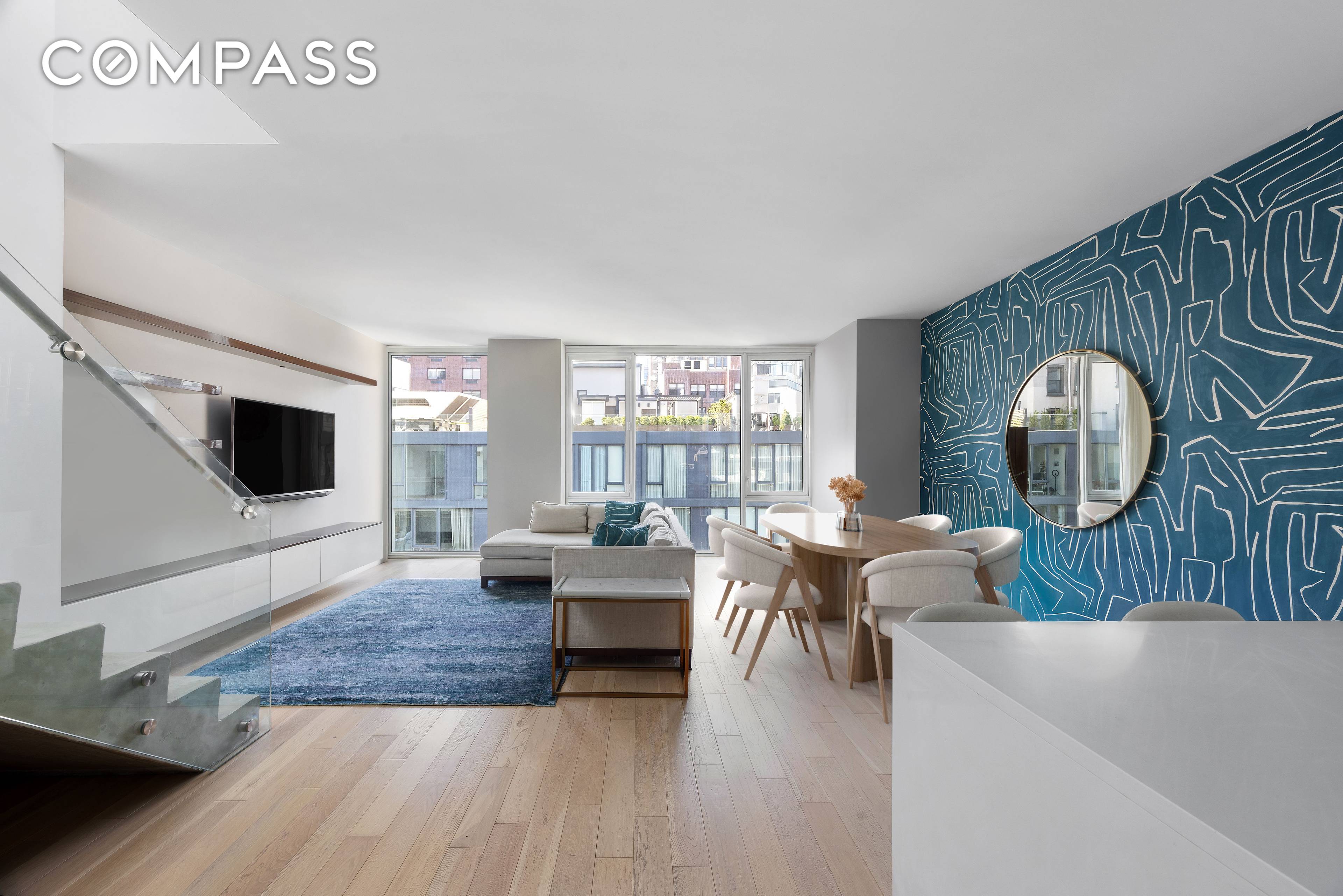 PH1N at 540 W 49th St, offers 1, 625 square foot of interior space with 2 bedrooms and 2.
