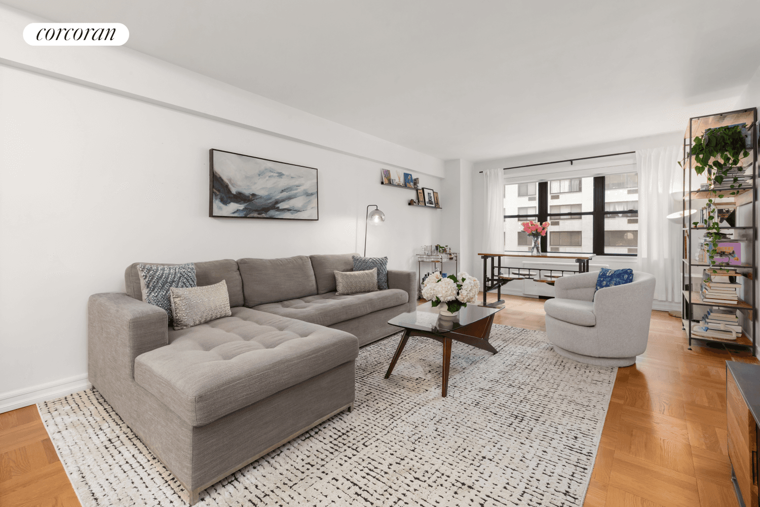 Large converted 2 bedroom in Full Service Turtle Bay area coop features a large sunken living room, renovated Galley Kitchen with Stainless steel appliances, stone countertops and two walls of ...
