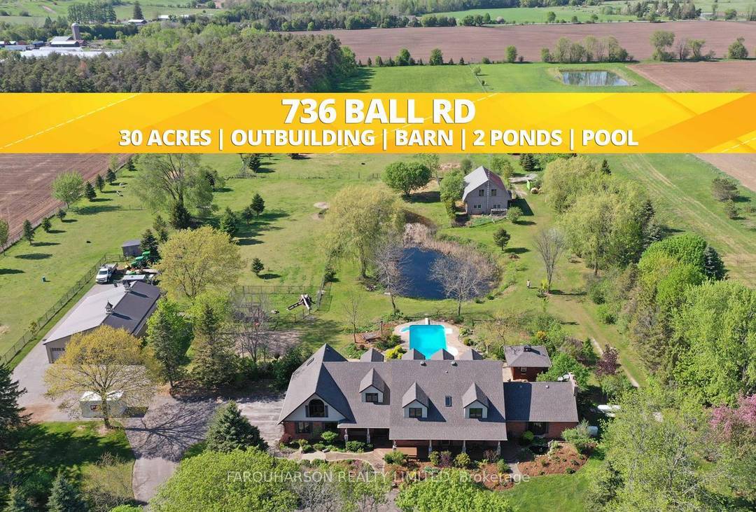 Welcome to 736 Ball Rd, Uxbridgea stunning country estate that perfectly blends luxurious living, modern functionality, and outdoor adventure, just minutes from downtown !