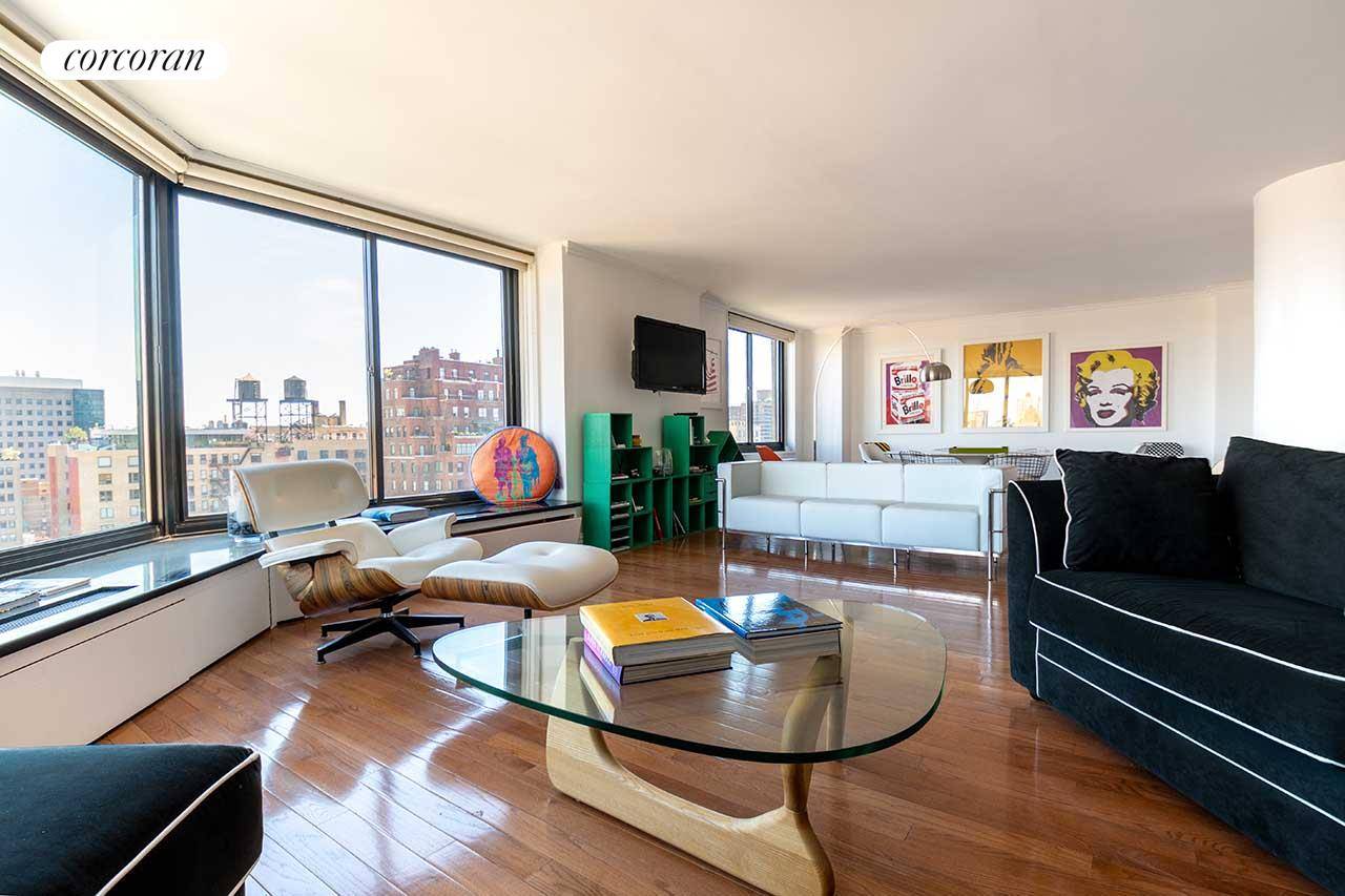Step foot into this FULLY FURNISHED loft like Two Bedroom w Two Full Bathrooms at the Carnegie Hill Tower Condominium.