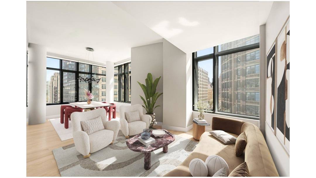 Residence 6D at 219 Hudson First Resale Turnkey Corner Home with Terrace Beautifully updated and truly turnkey, this sun splashed two bedroom, two bathroom corner condominium offers designer interiors, exceptional ...