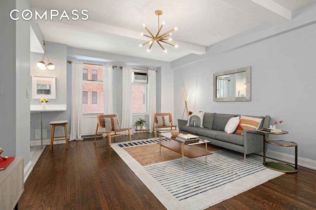 Make your home in this beautifully renovated alcove studio featuring impeccable designer interiors in one of New York City s premiere pre war buildings, London Terrace Towers.