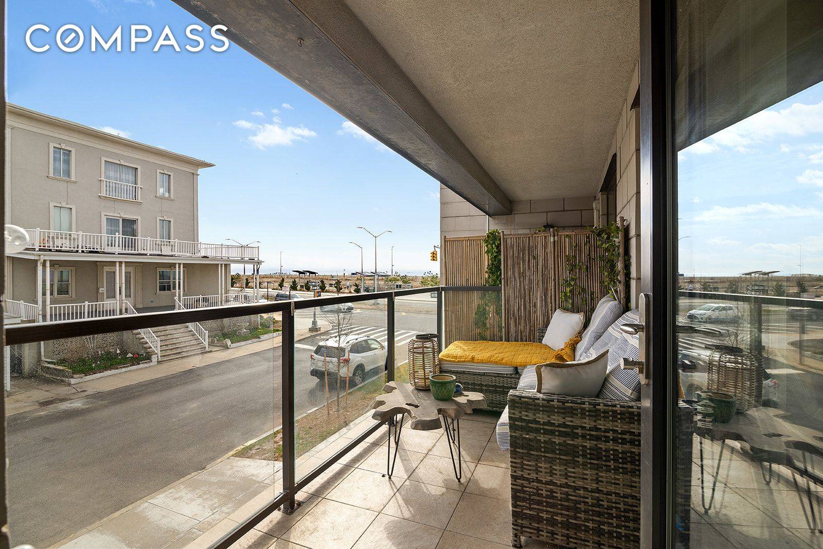 Modern Coastal Elegance in NYC Wake up to breathtaking sunrises over the Atlantic from your private balcony in this serene beachfront retreat.