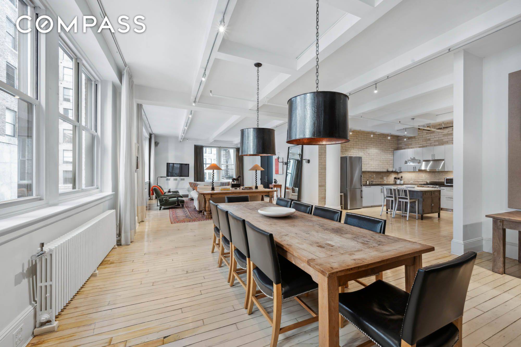 Step into a quintessential Flatiron loft in the Ladies' Mile Historic District, where timeless pre war character meets modern luxury.