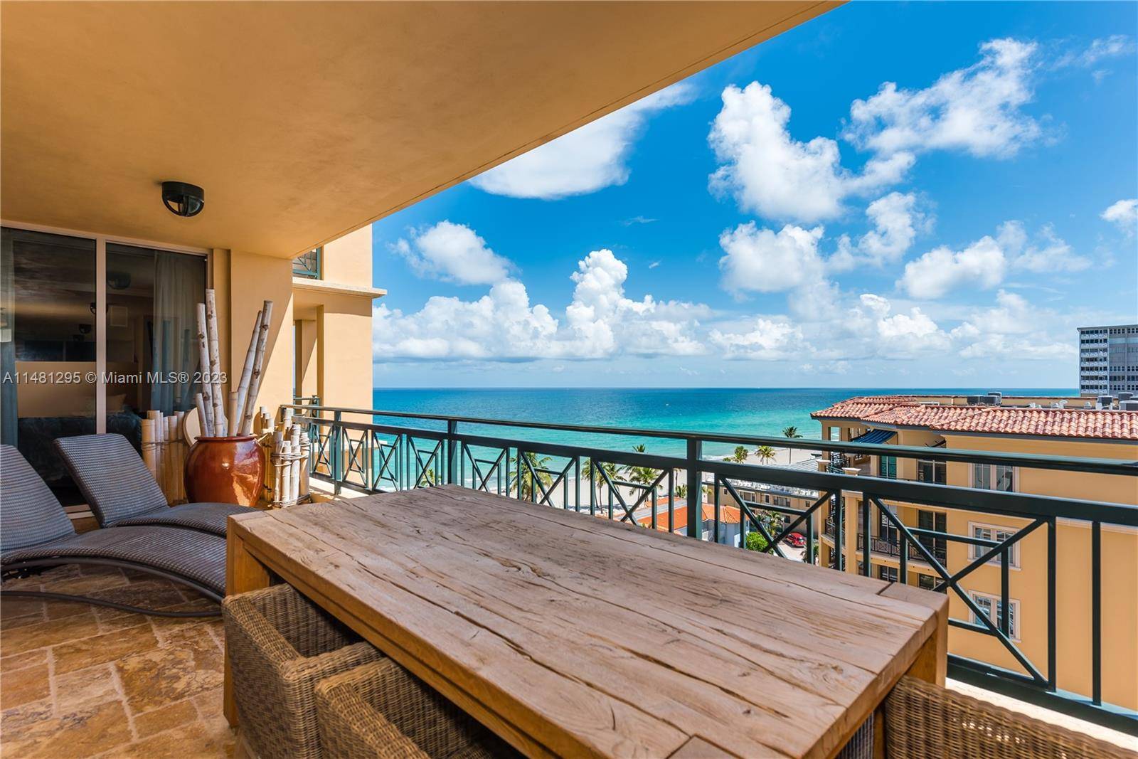 2, 771 sf 2 bedroom 2 bathroom plus den furnished rental at Villas of Positano on Hollywood Beach.