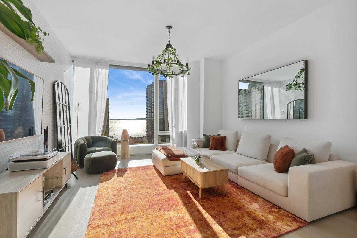 Available October 15th, 2024Bright and airy One Bedroom One Bathroom home at the luxurious 50 West features stunning water views of New York Harbor from its floor to ceiling windows.