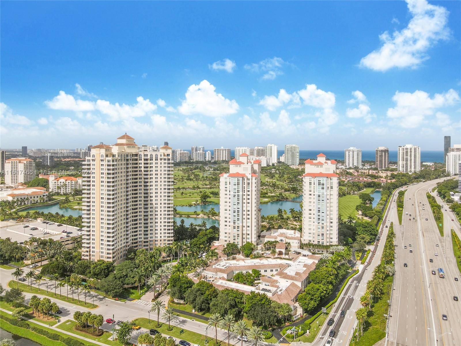 Fully furnished unit on the 24th floor with balcony overlooking the city of Aventura.