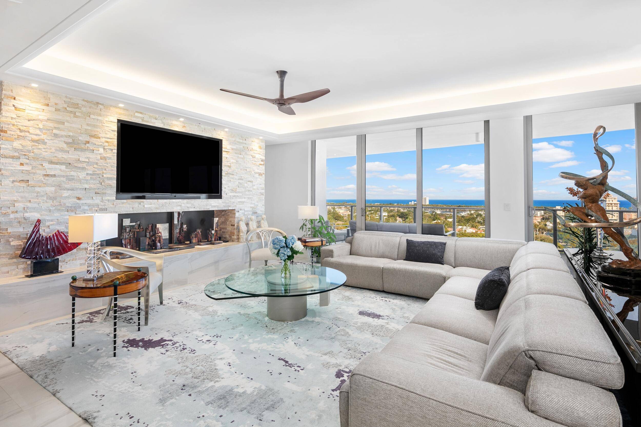 Luxury Custom Designed Penthouse with RARE 2 car a c private garage, w dock, boat lift, terrace built in jacuzzi.