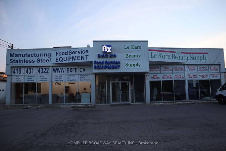 Good exposure, high traffic, fully tenanted, free standing industrial building, bus stops, 401 nearby.