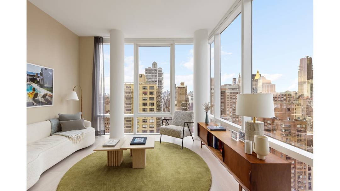 Luxury One bedroom home with 10' floor to ceiling windows and open skyline views.