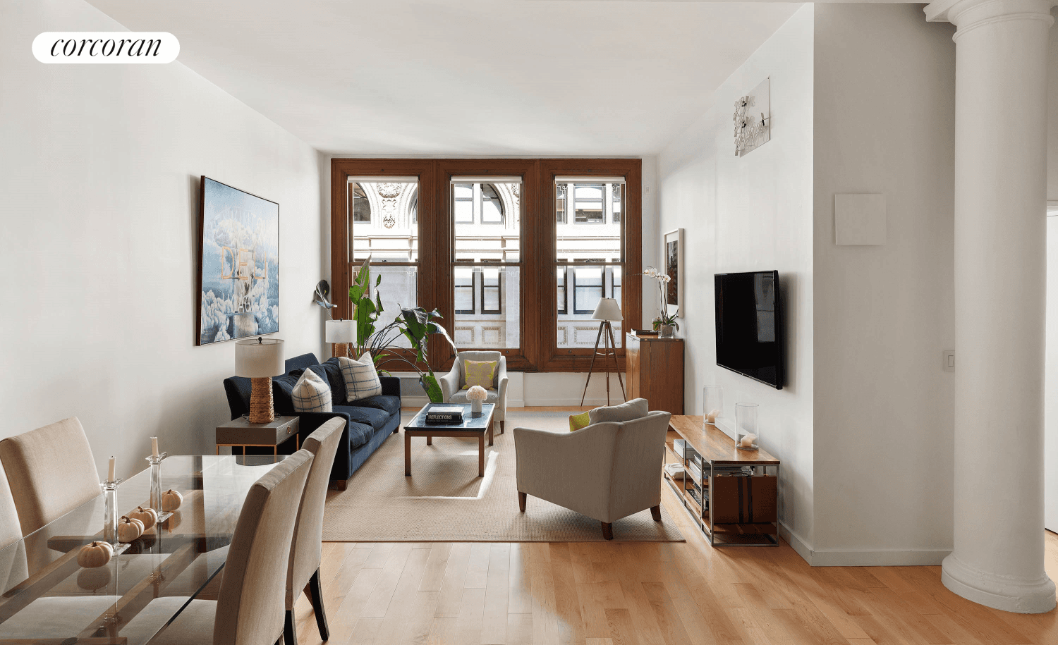 Old meets new in this rarely available 2 bedroom, 2 bathroom loft for sale on the Ladies Mile in Flatiron, one of New York City's most desirable neighborhoods.