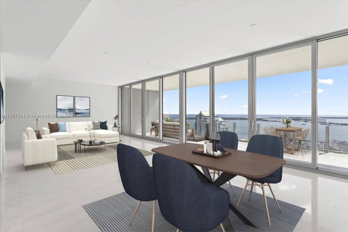 High up on the 43rd floor of the newly completed Aston Martin Residences, this expansive flow through residence offers breathtaking, panoramic views of Biscayne Bay, the Atlantic Ocean, and the ...