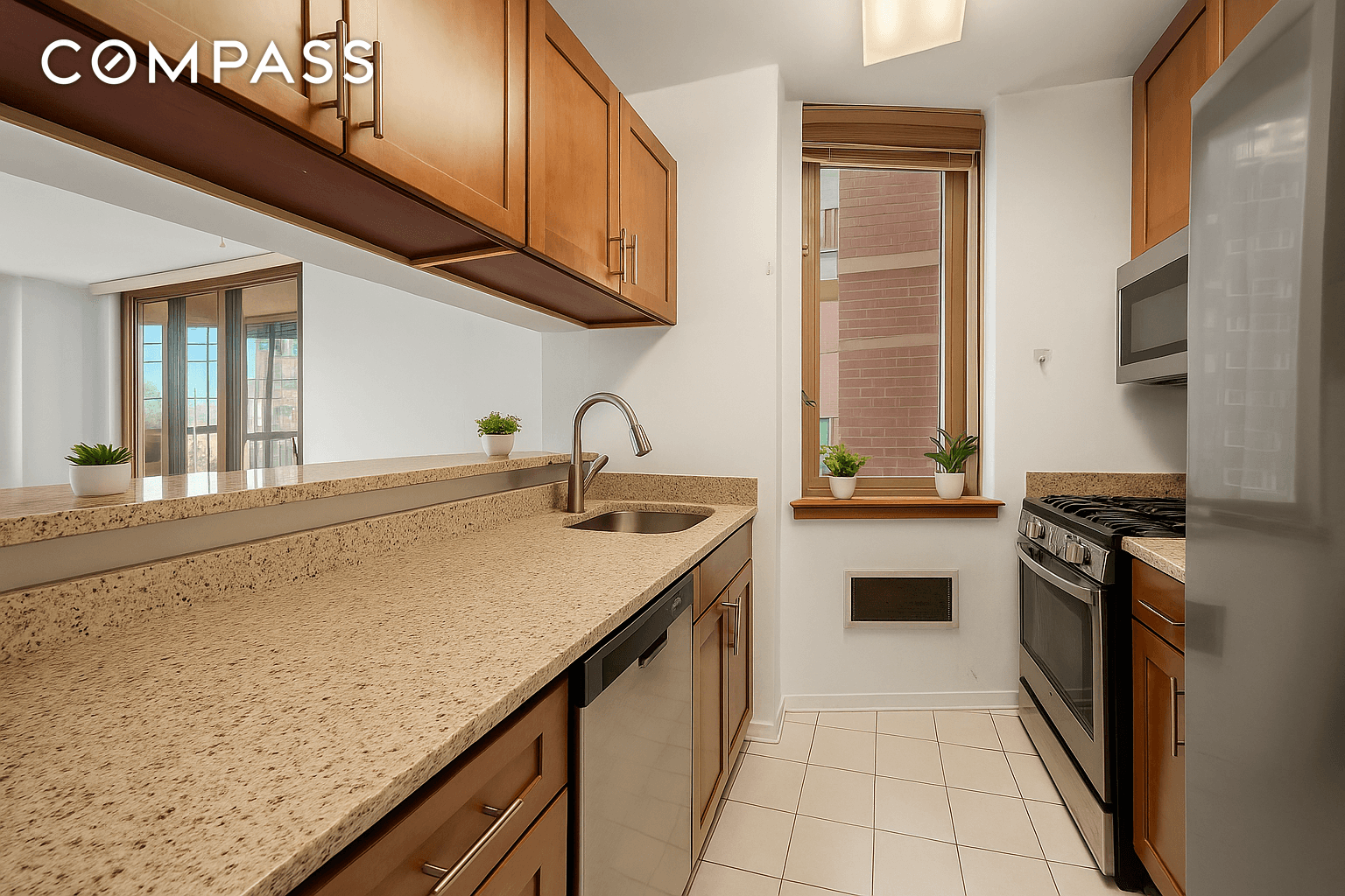 Open panoramic south city views and brilliant sunlight greet you upon entering this spacious one bedroom and 1.