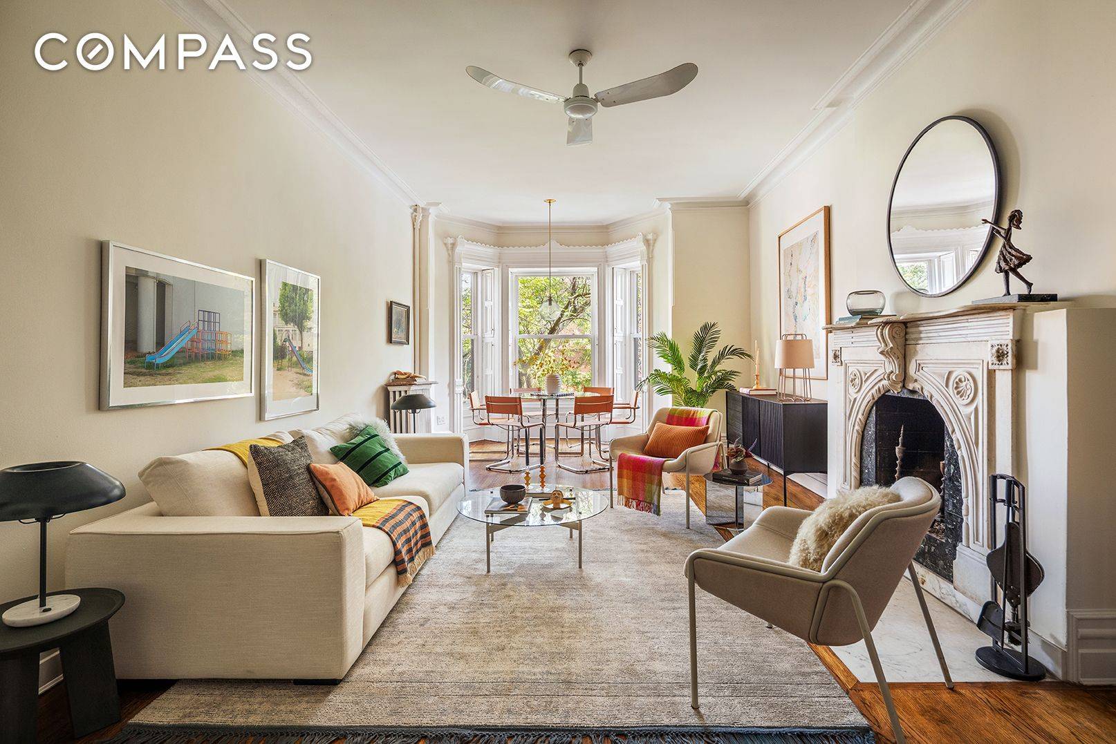 Just moments from Prospect Park, this elegant and generously proportioned two bedroom, two bath residence with a bonus nursery office showcases a sophisticated aesthetic and a versatile layout.