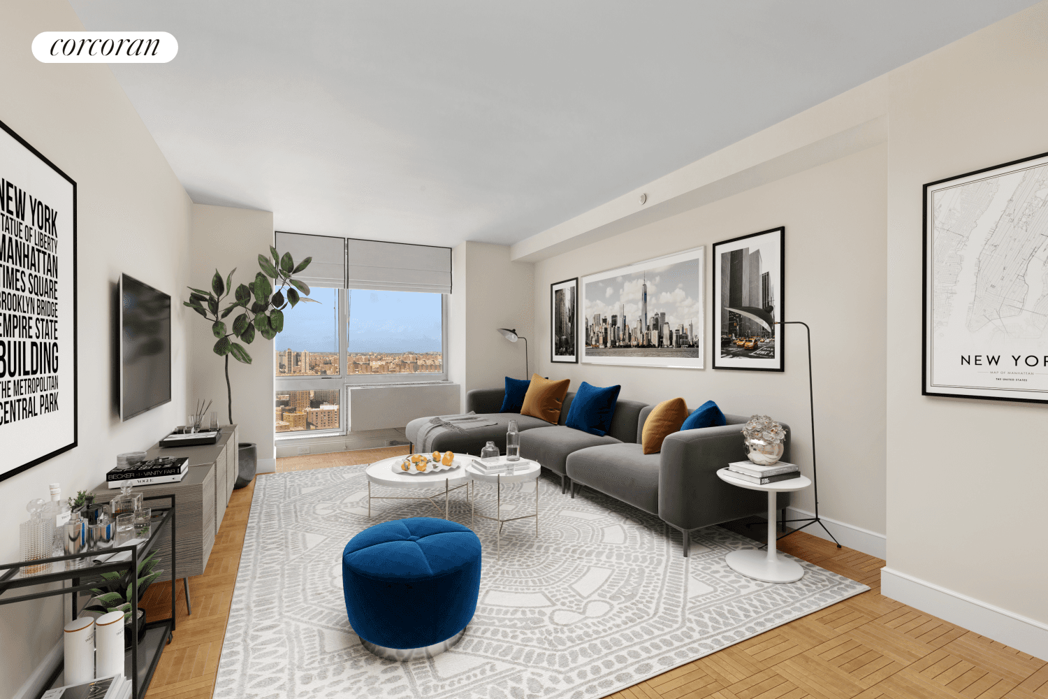 LARGE ONE BEDROOM AT ONE CARNEGIE HILLFloor to ceiling windows offer both great light all day long and spectacular views of the city and East River.