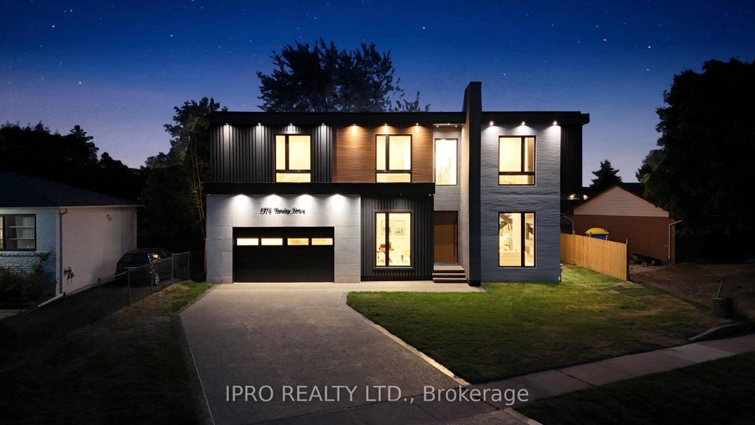 This newly built modern custom home offers over 5000 sq ft.