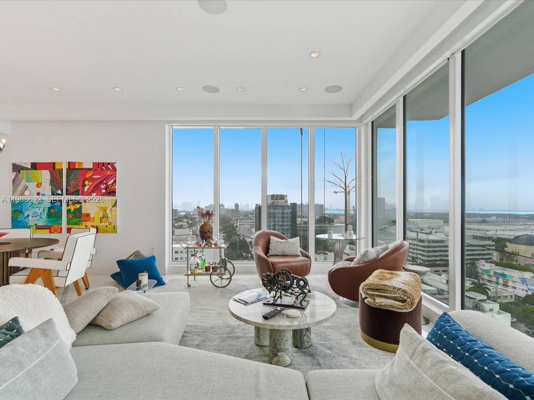 Rarely available NW corner penthouse at Decoplage, the only oceanfront condominium located directly on Lincoln Road.