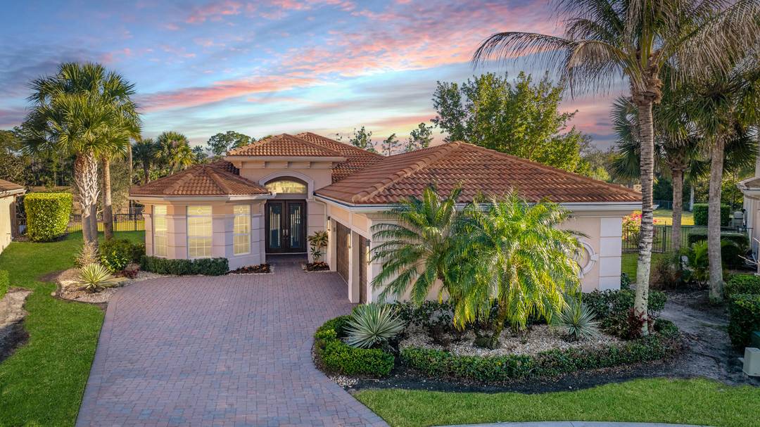 Extraordinary opportunity to own a turn key, 3 bedroom plus large office 4th bedroom, 3 full baths Salerno extended model home in the coveted, gated community of Jupiter Country Club.