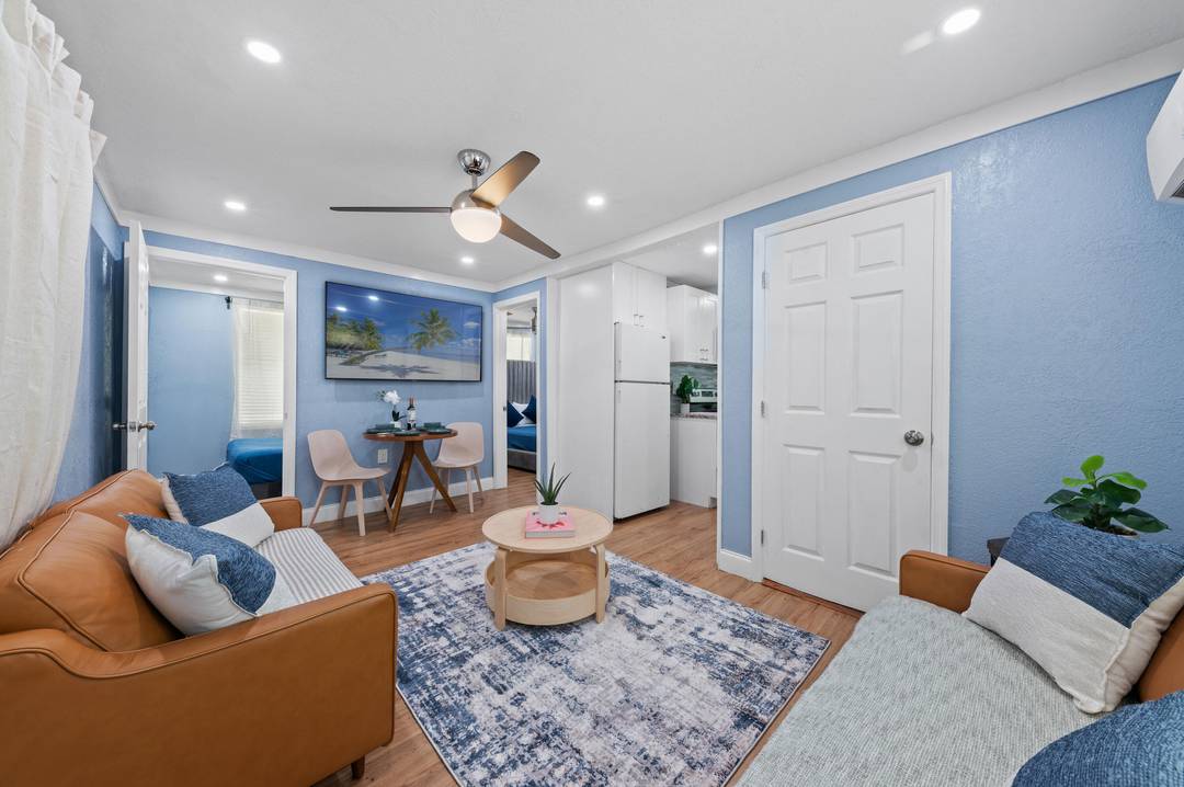 Fully furnished and remodeled, 2BR 1BA apartment offered as a Seasonal or annual Rental in Prime central location within a tranquil and secure neighborhood.