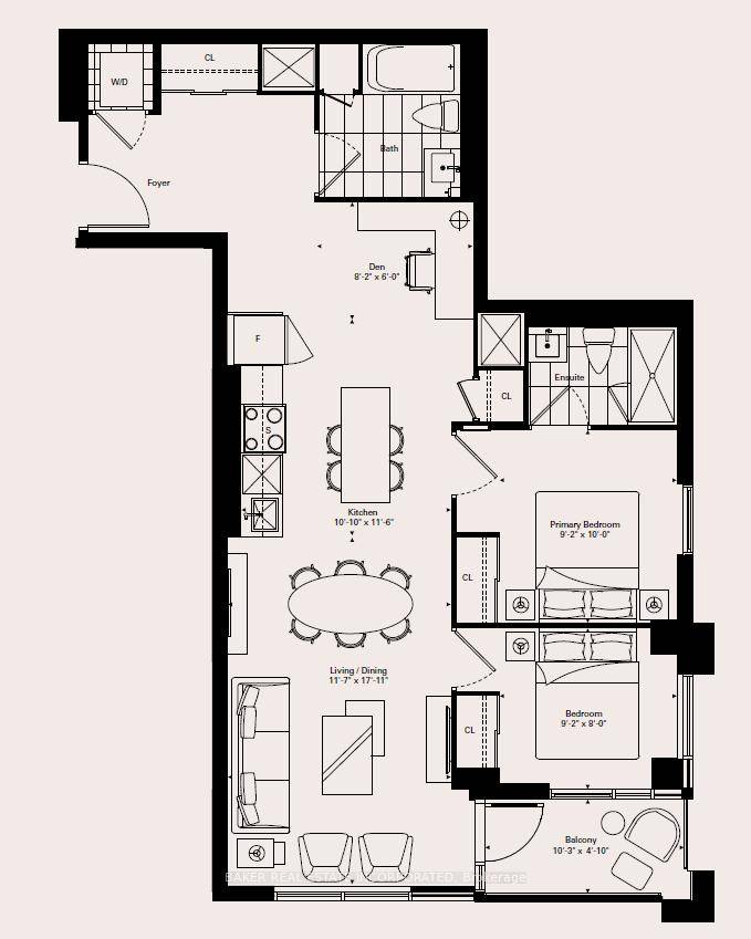 This elegant 2 bedroom den could be a office area and 2 bathroom suite offers a spacious design, ensuring both functionality and privacy.