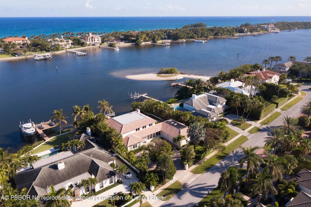 Mediterranean Pt. Manalapan Villa with panoramic views of the Intracoastal 100 frontage.
