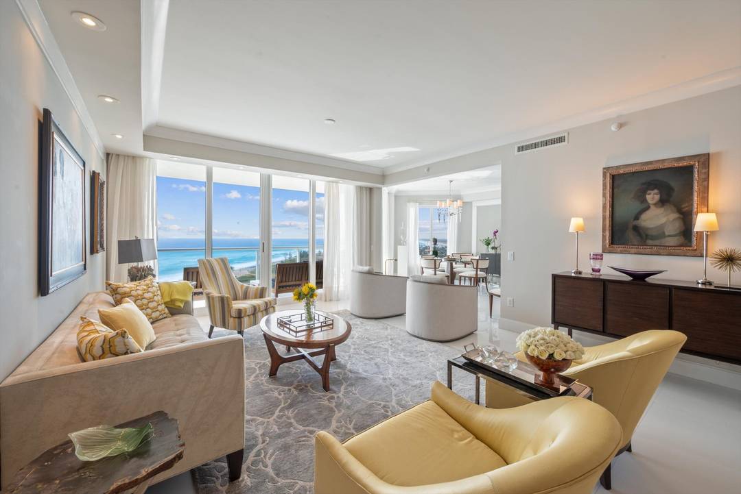 A private elevator opens into your grand foyer, leading to exquisite ocean views from this 3 bedroom, 3.