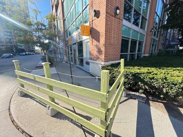 Rare opportunity for 1123 sq feet of prime corner unit retail space in liberty village underneath a residential condo building.