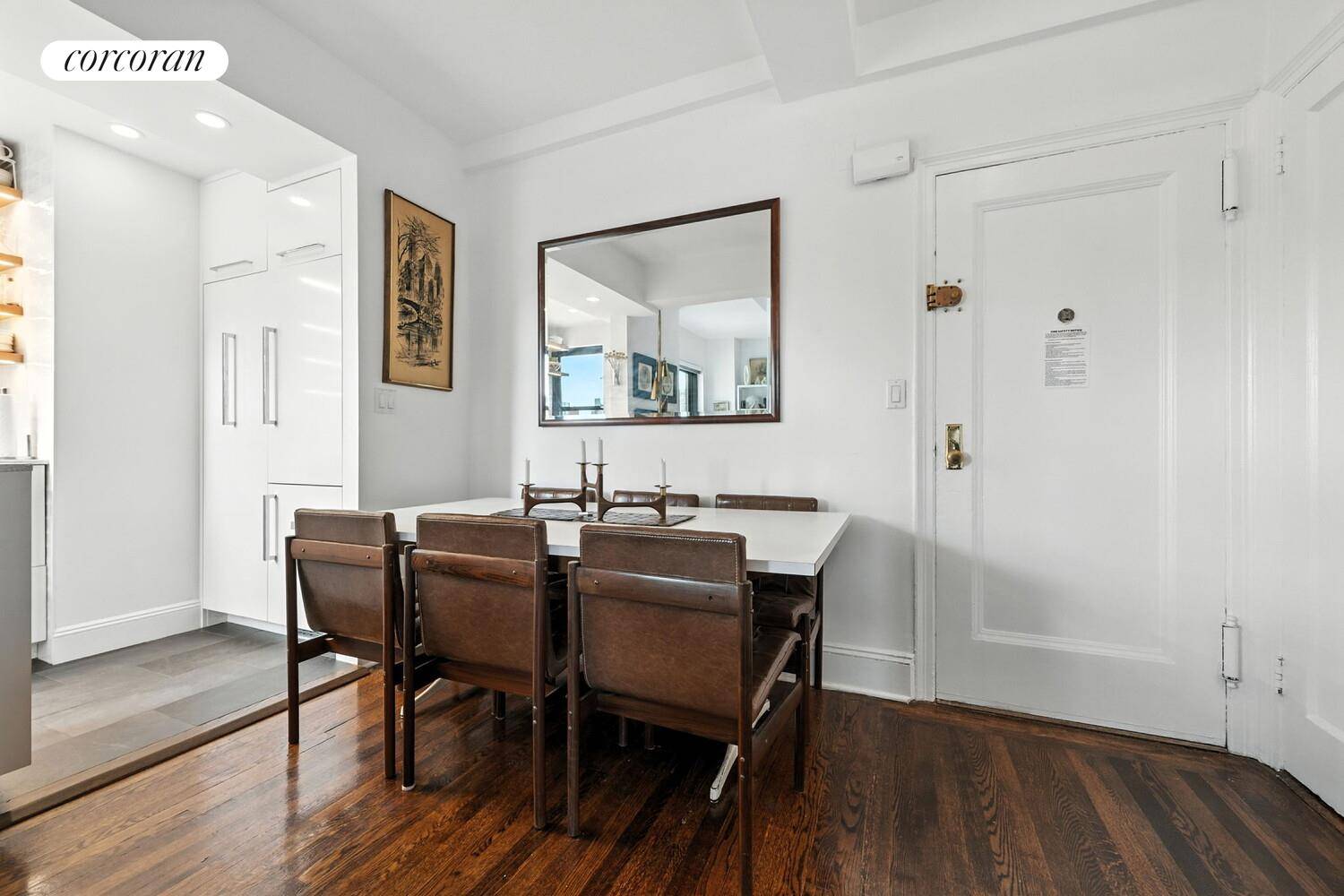 Perched on a high floor in an Emery Roth designed, pre war co op, Apartment 9D blends classic charm with modern functionality.