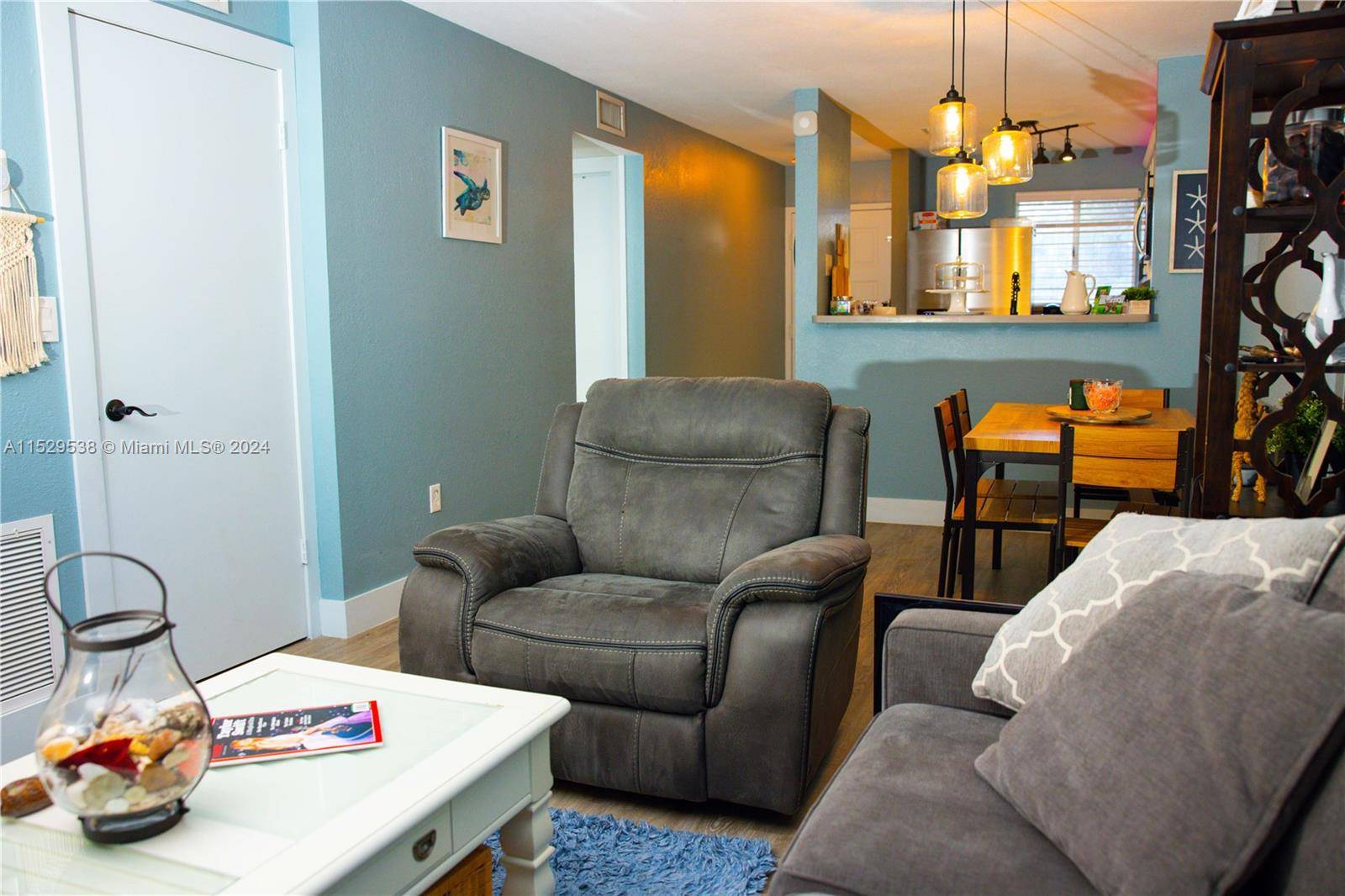 Ground floor unit in the first building with tile floors throughout this two bedroom and two bath condo.