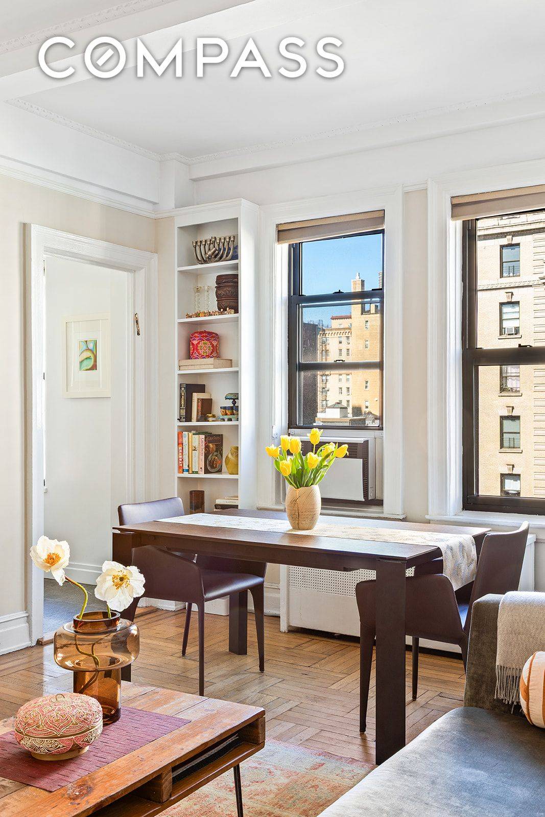 Introducing Residence 8C a sun filled, spacious, and serene one bedroom, oozing with pre war charm at 215 West 92nd Street, a premier cooperative on the Upper West Side.