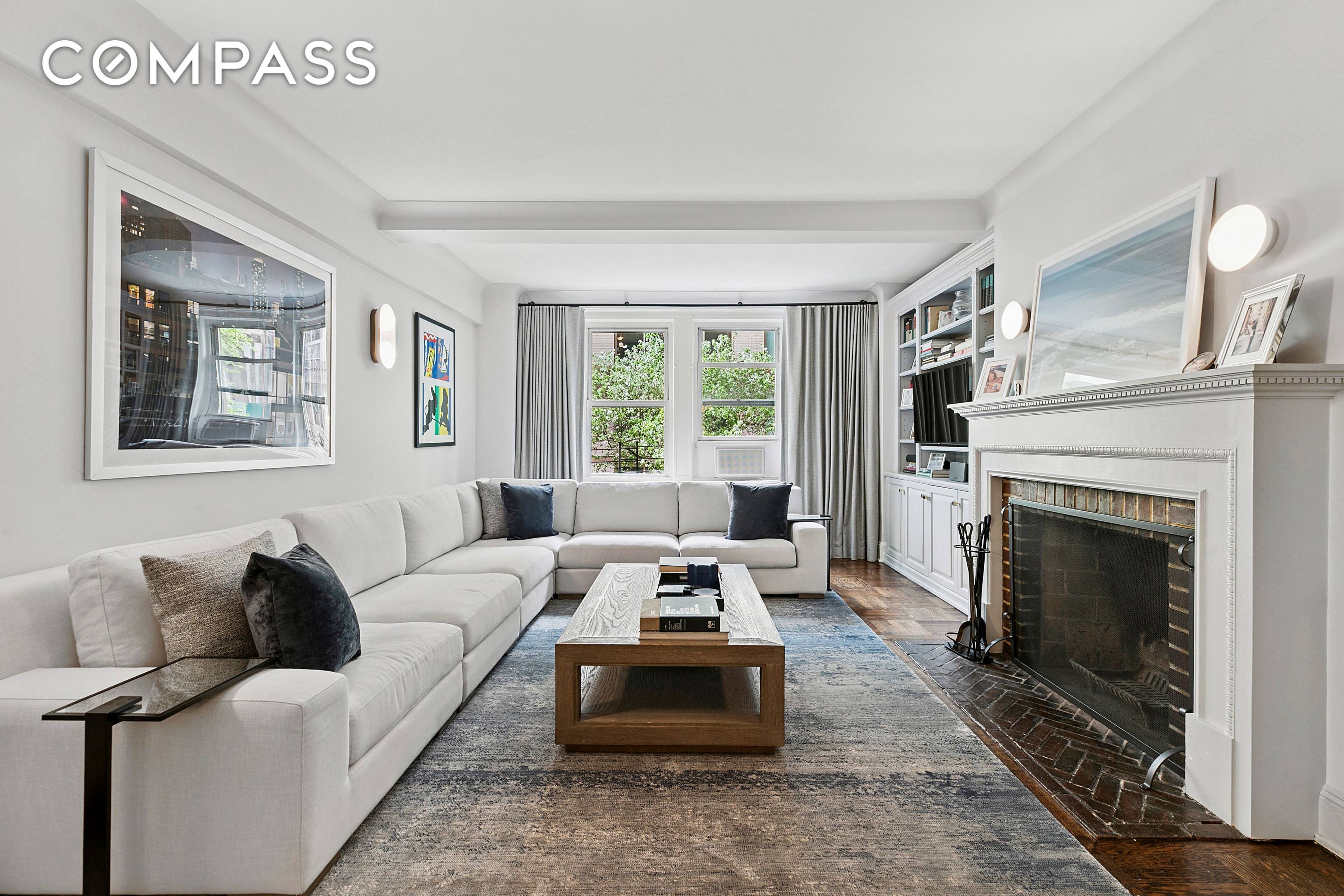 Freshly reimagined, this Classic '6' in a premier Art Deco pre war co op blends timeless elegance with modern comfort.