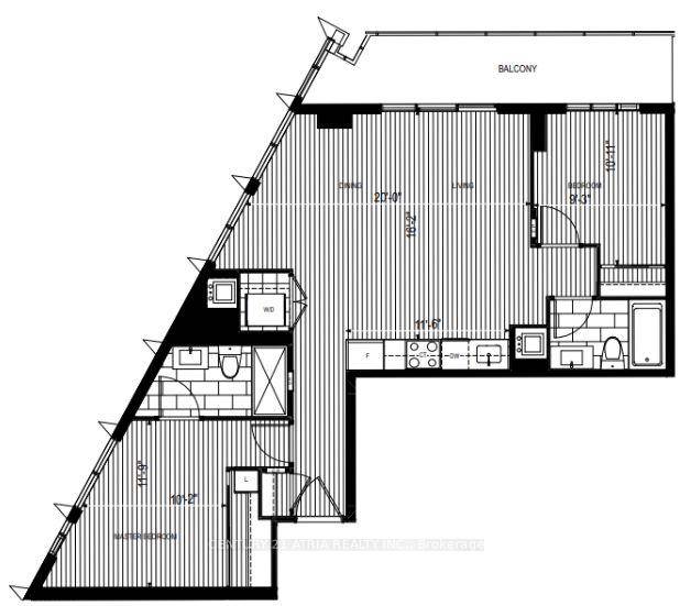 This luxury 2 Bedroom and 2 Full Bathroom condo suite offers 911 square feet of open living space.