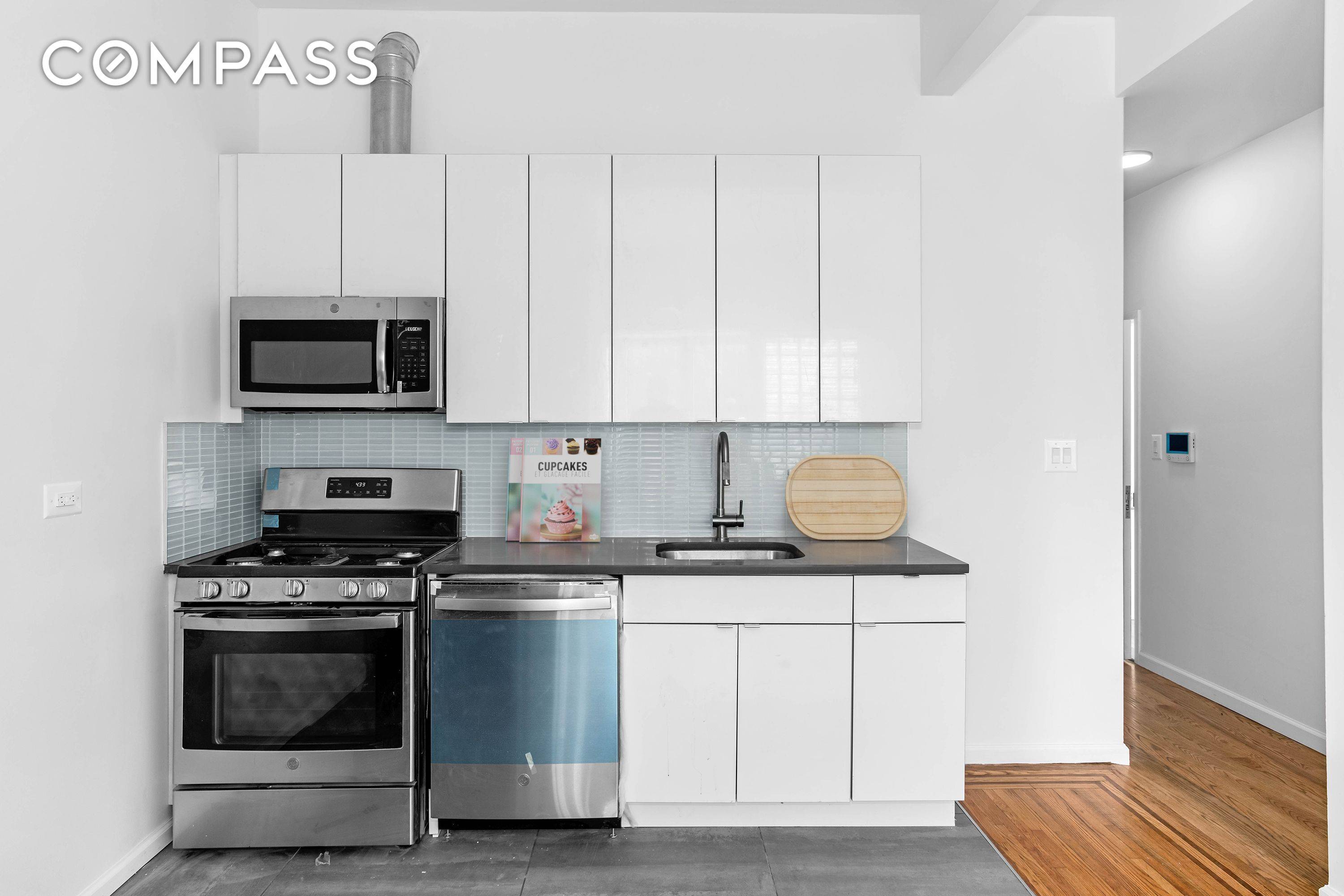Prime Williamsburg No Fee Brand New 2BD 1BA with Tall Ceilings, Central A C, Stainless Steel Kitchen w Dishwasher, Microwave, Gas Oven Stove, Washer Dryer In Unit, Hardwood Floors, and ...