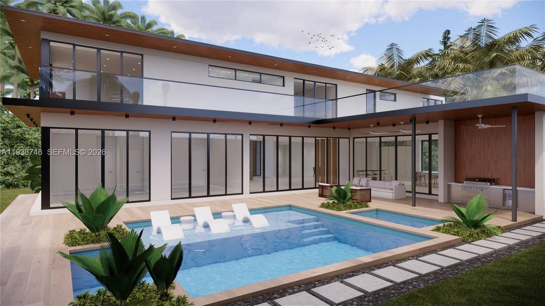 A one of a kind, brand new modern estate nearing completion in Coconut Grove.