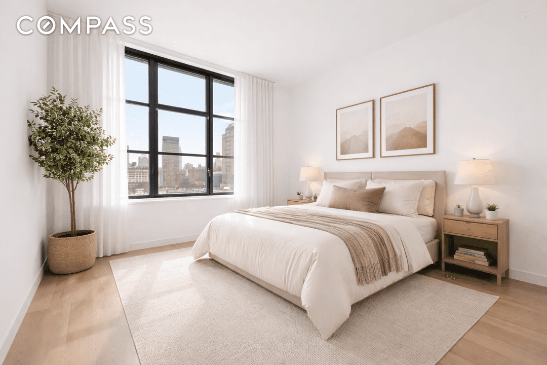 Residence 12H is a 740sf light filled one bedroom residence offering a generously proportioned layout with three closets and immense divided light windows that frame expansive southern views toward the ...