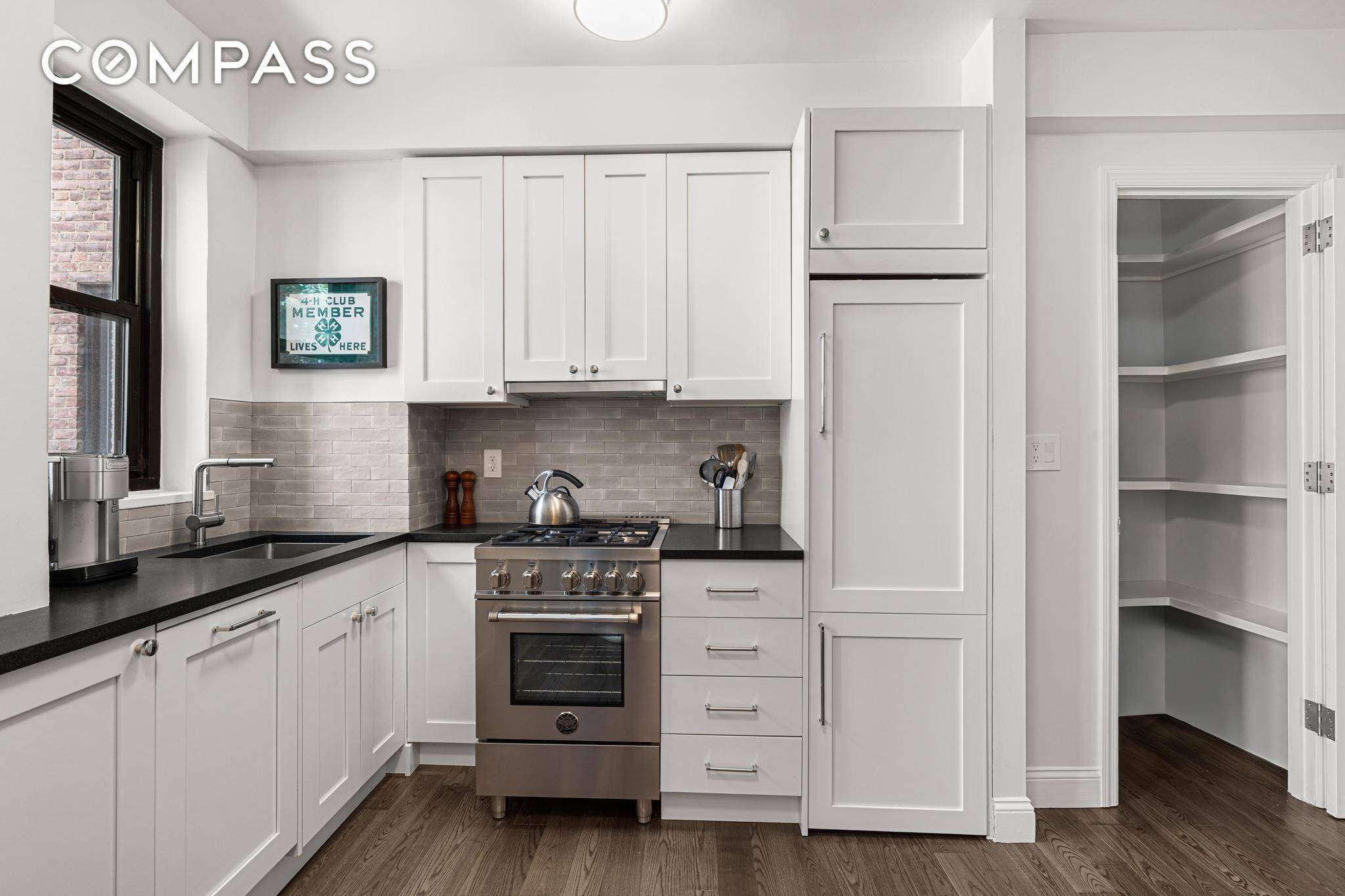 This beautifully renovated, sunny, and spacious one bedroom corner apartment boasts western and southern exposures.