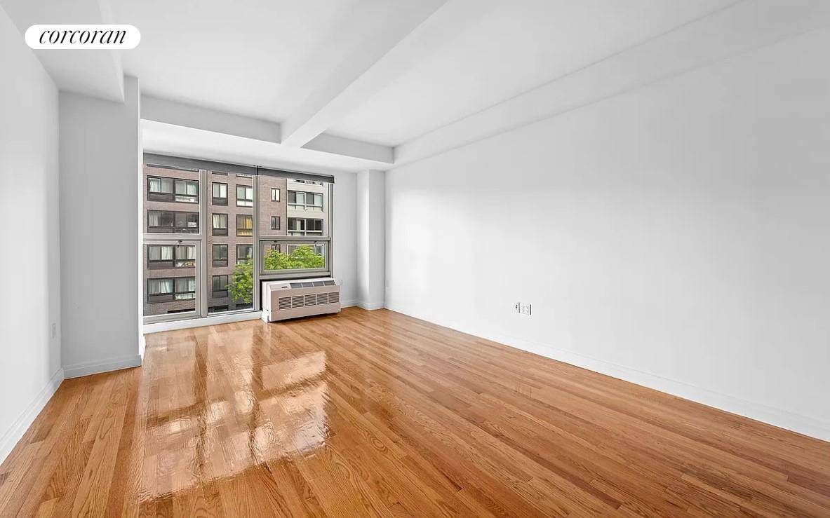 795 Sf one bedroom one bath apartment featuring an open kitchen with granite counter tops, GE stainless steel appliance, fully vented washer dryer and marble bathroom.