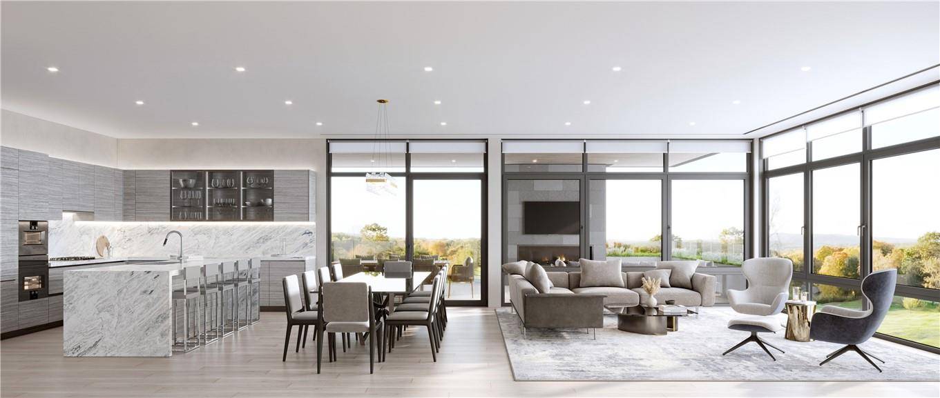 Summit Club Residences designed by Granoff Architects set high up above the golf course w expansive vista views.