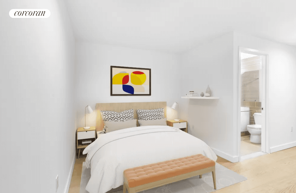 Modern alcove studio in Gotham West, a Midtown West luxury building.