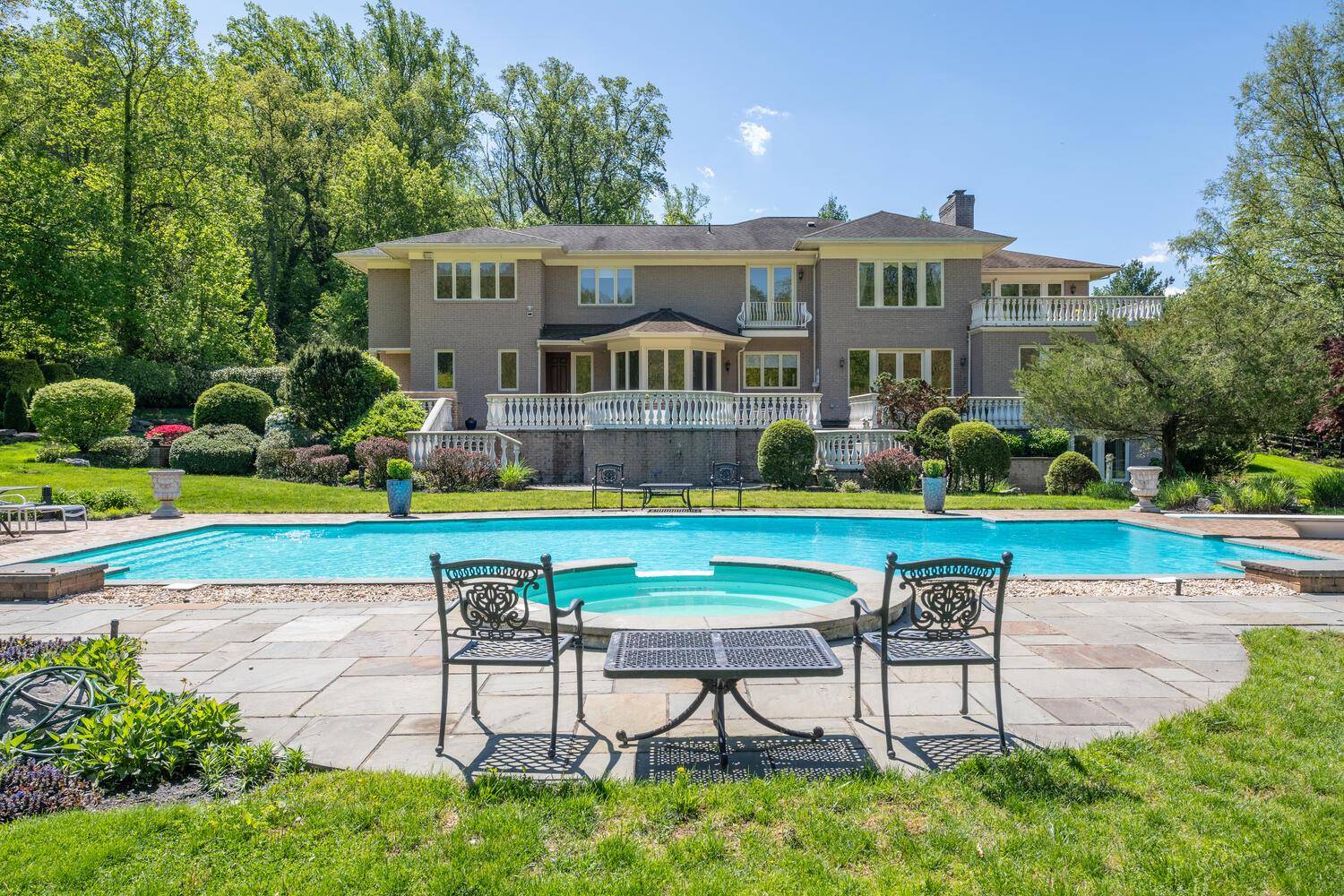 Maison de Tranquillite'. This exceptional gated compound in Lattingtown offers 7 acres of manicured grounds that was once part of the historic Pratt Estate.