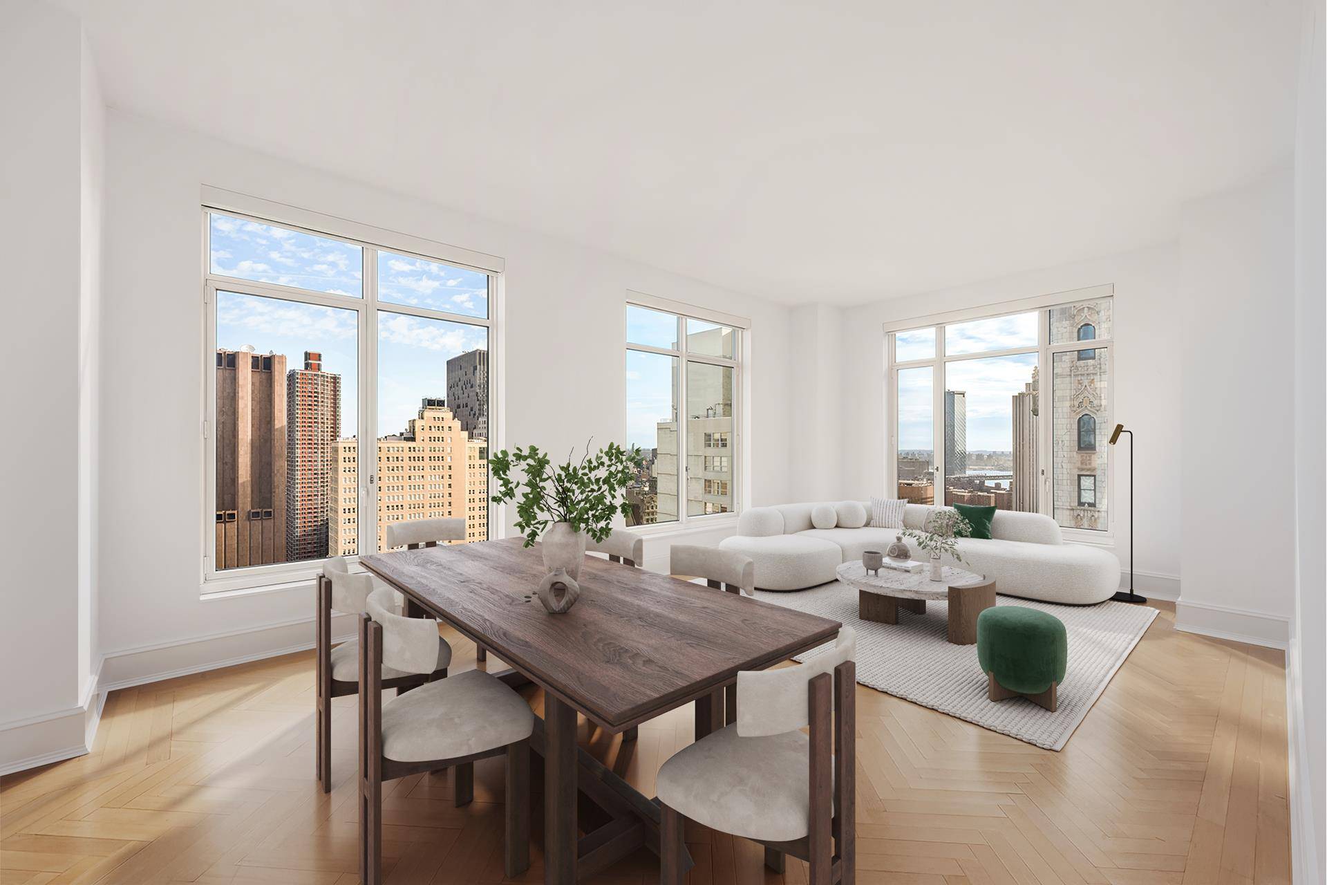 This gracious two bedroom residence provides abundant light, and expansive northern and eastern city views.
